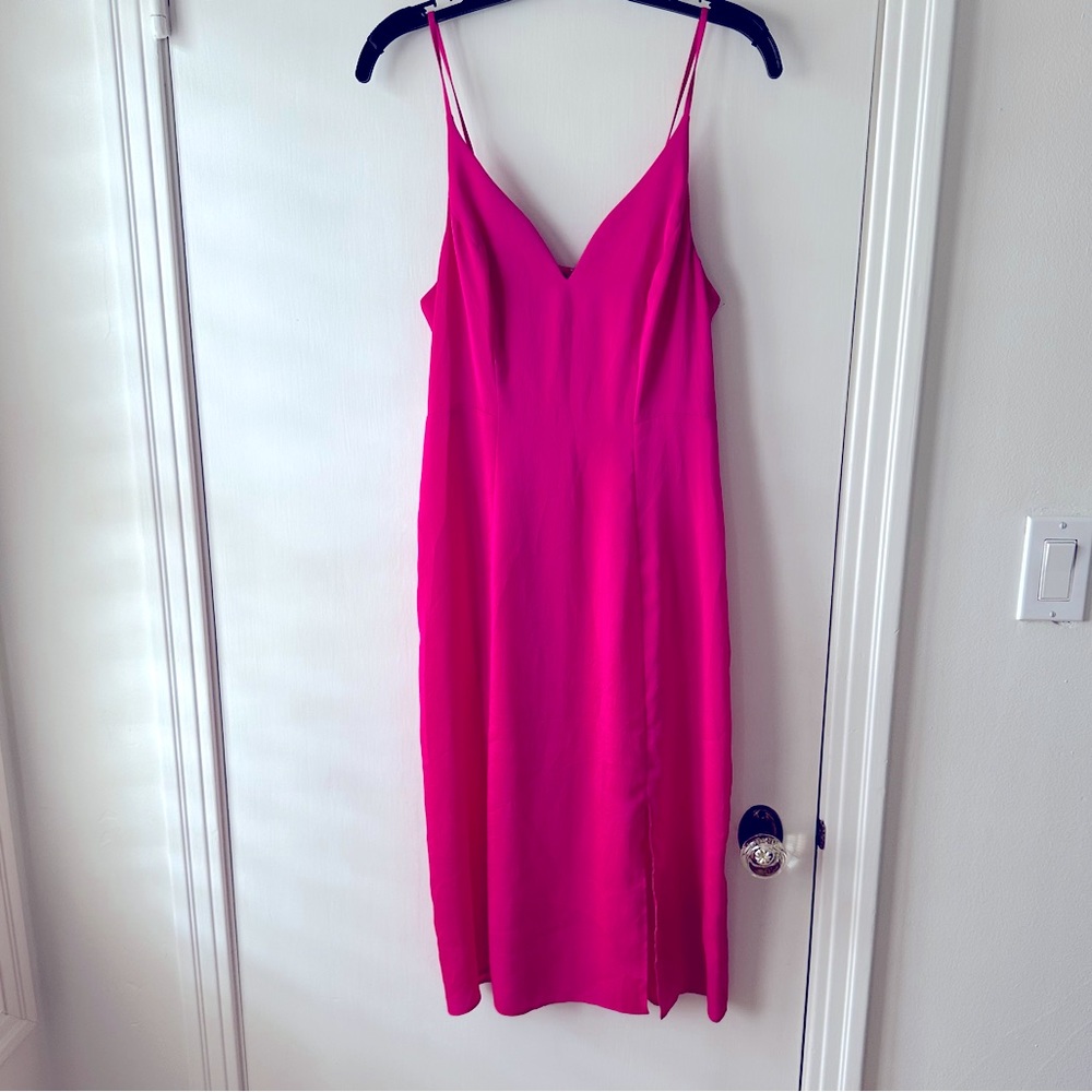 Express hot pink satin dress